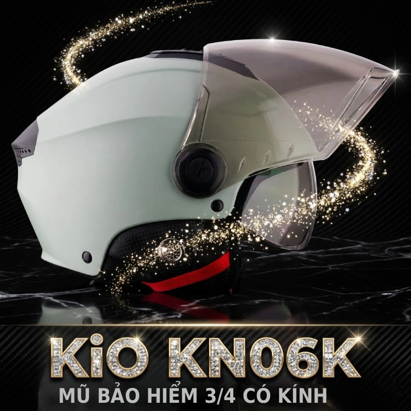 Nón bảo hiểm 3/4 có kính KiO KN06K