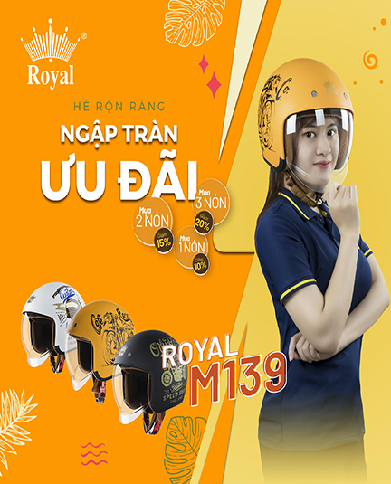 HÈ RỘN RÀNG - NGẬP TRÀN ƯU ĐÃI CÙNG NÓN BẢO HIỂM ROYAL