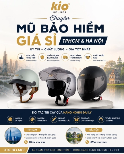 KiO Helmet chuyên mũ bảo hiểm giá sỉ tphcm và Hà Nội