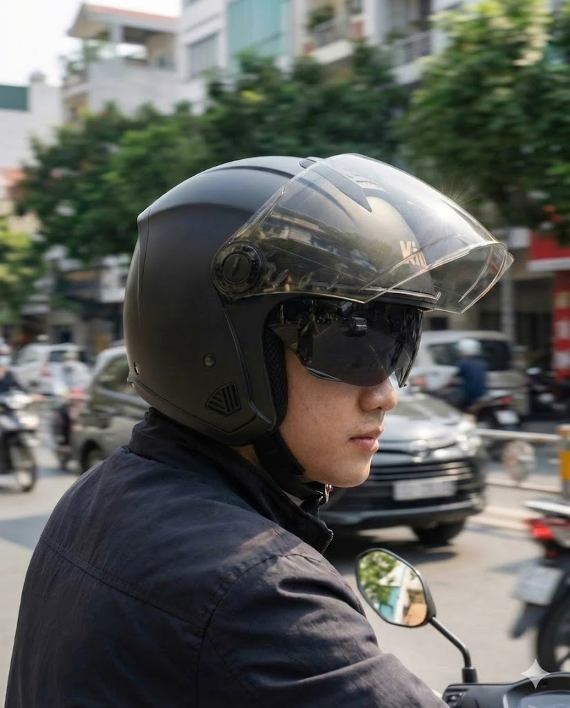 Có nên chọn mũ bảo hiểm 3/4 2 kính? 