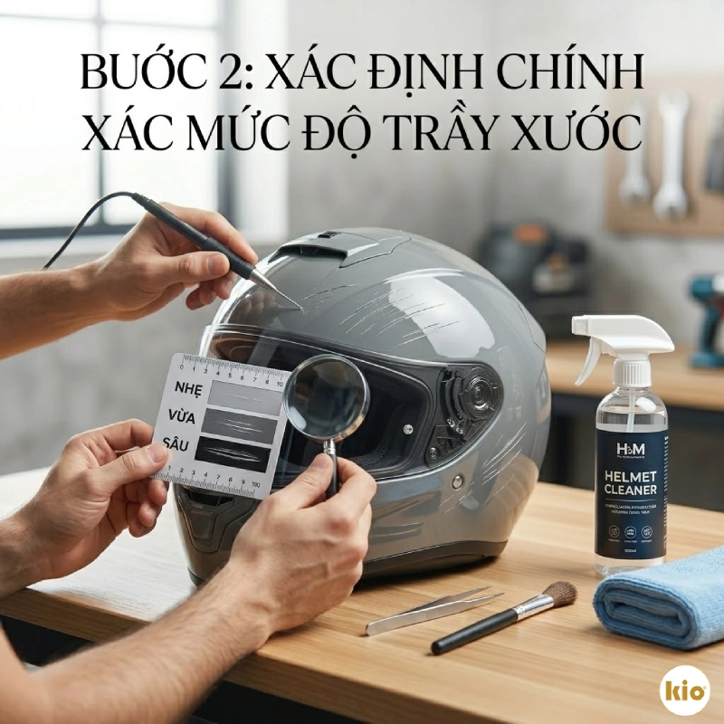 Bước 2: Xác định chính xác mức độ trầy xước