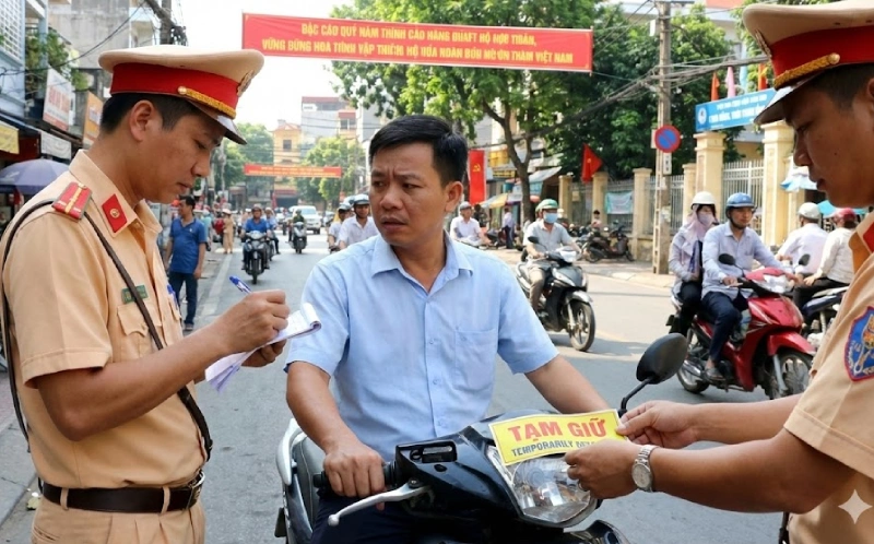 Không đội mũ bảo hiểm có bị giữ bằng không