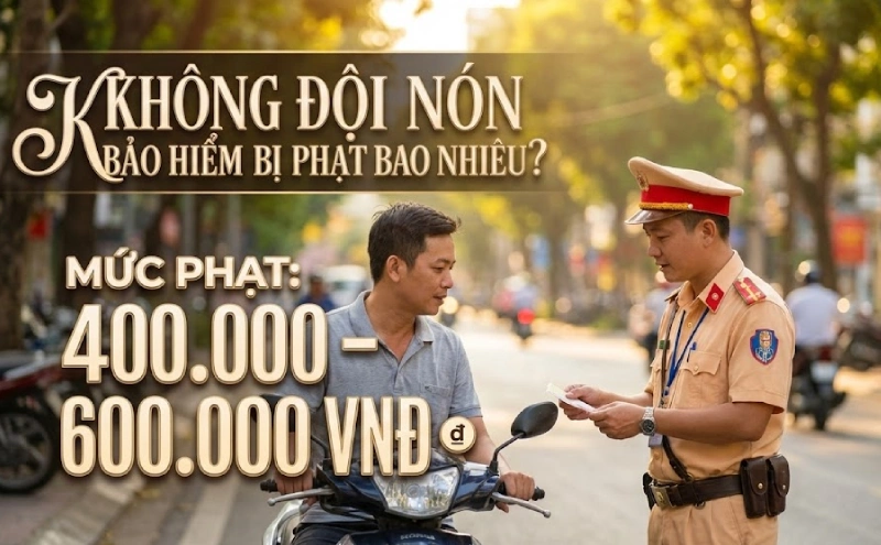 Không đội mũ bảo hiểm bị phạt bao nhiêu