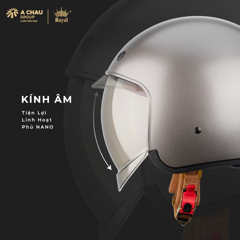 Mũ bảo hiểm 3/4 có kính âm