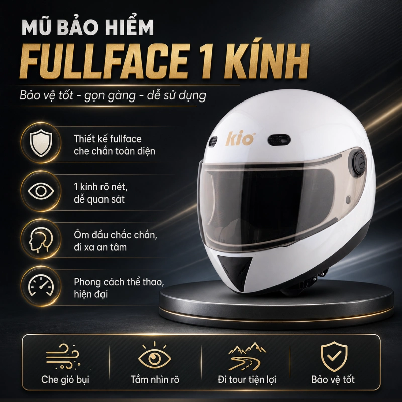 Mũ bảo hiểm fullface 1 kính