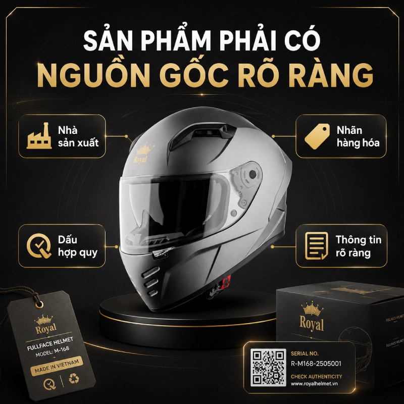 Các tiêu chí đánh giá các thương hiệu nón bảo hiểm fullface tốt là phải có nguồn gốc rõ ràng