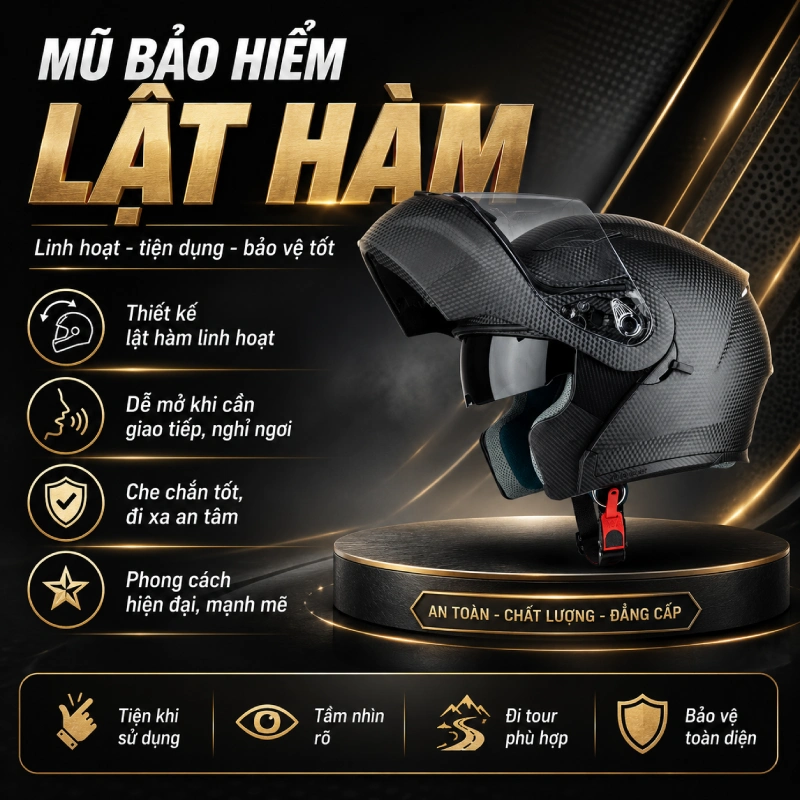 Mũ bảo hiểm lật hàm - các loại mũ bảo hiểm