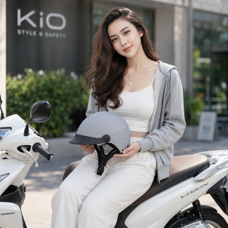 Mũ bảo hiểm lưỡi trai nữ KiO KN01LT