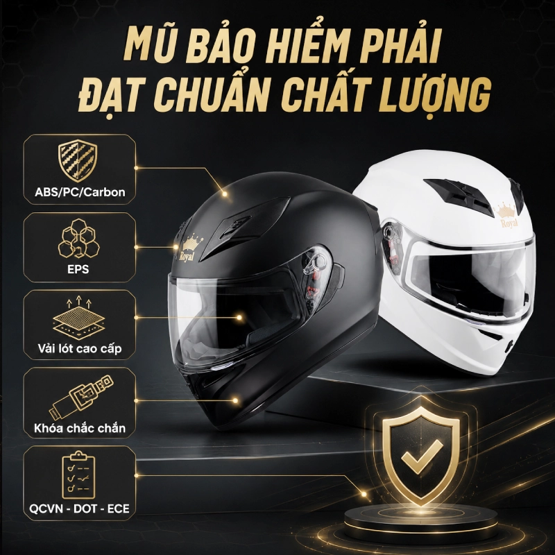 Các tiêu chí đánh giá các thương hiệu nón bảo hiểm fullface tốt là phải đạt chuẩn chất lượng