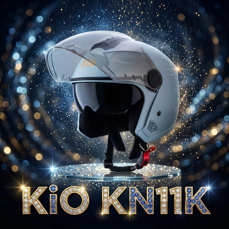 Nón bảo hiểm 3/4 kính âm KiO KN11K