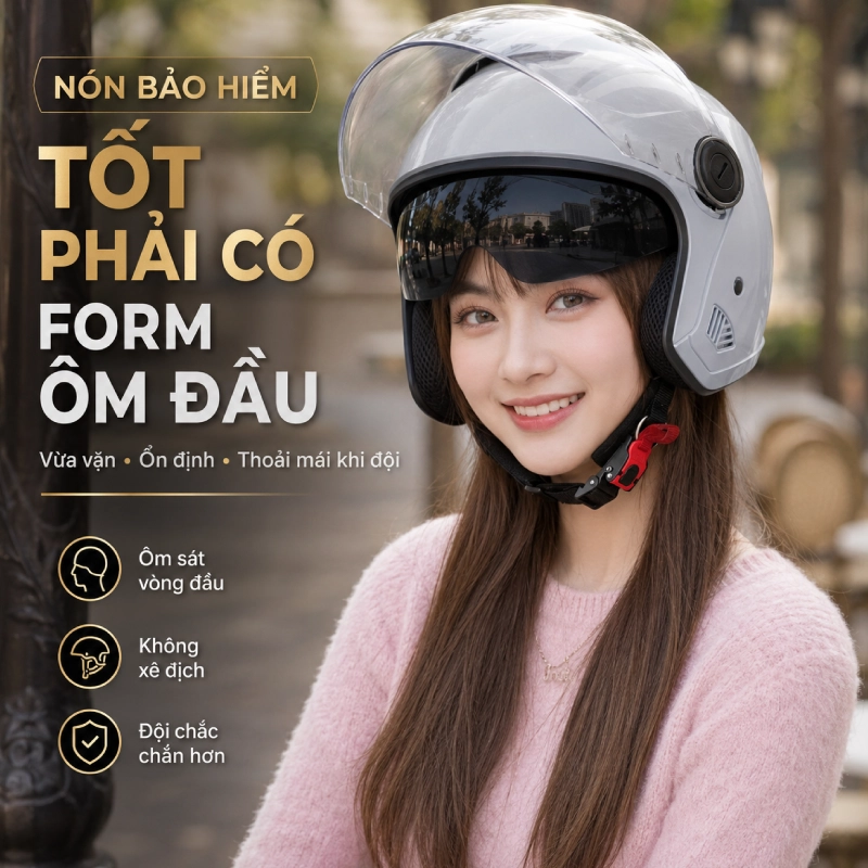 Nón bảo hiểm tốt phải form ôm với đầu