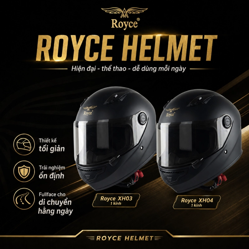Royce Helmet thương hiệu mũ bảo hiểm fullface nổi tiếng tại Việt Nam