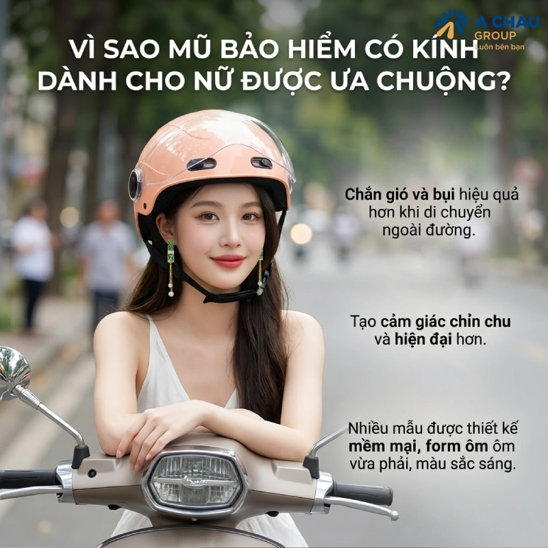 Vì sao mũ bảo hiểm có kính cho nữ ngày càng được ưa chuộng?