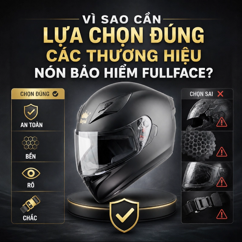 Vì sao cần lựa chọn đúng các thương hiệu nón bảo hiểm fullface?
